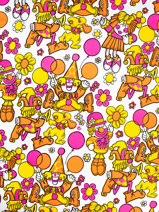 Vintage Deadstock Psychedelic Clown Wrapping Paper (1970s)