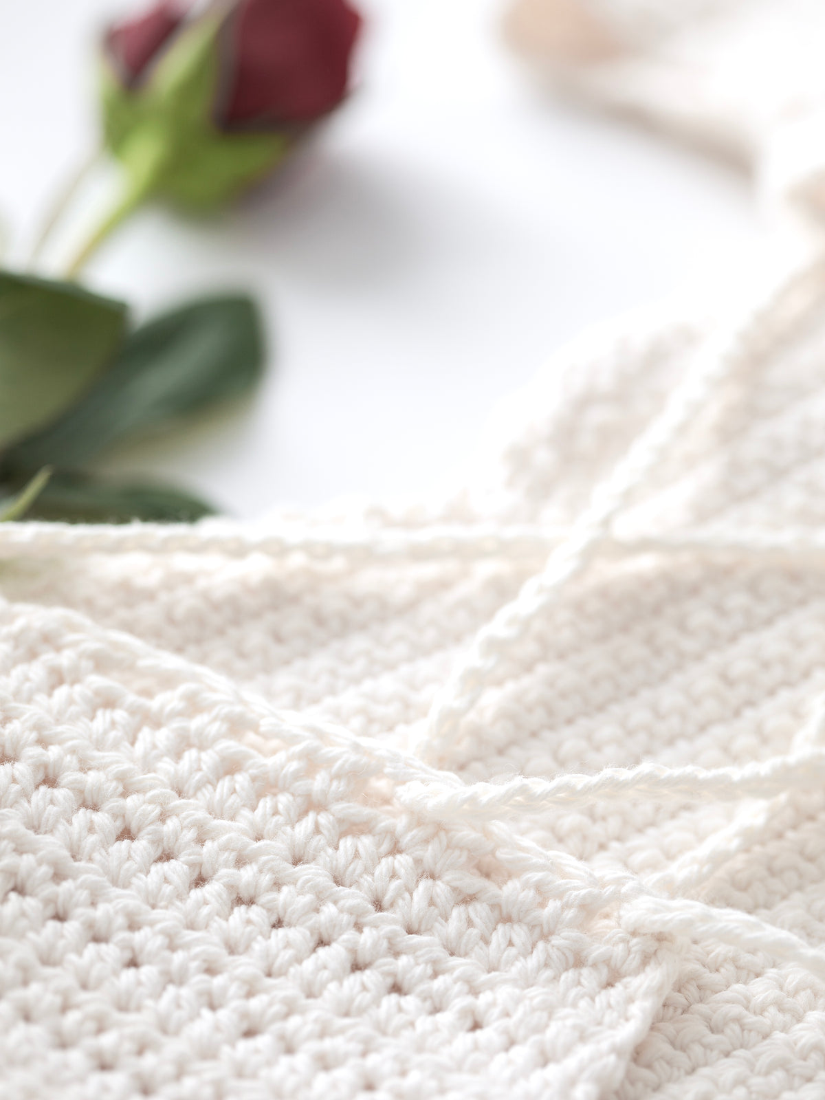 Cream Organic Cotton Crochet Crop Top