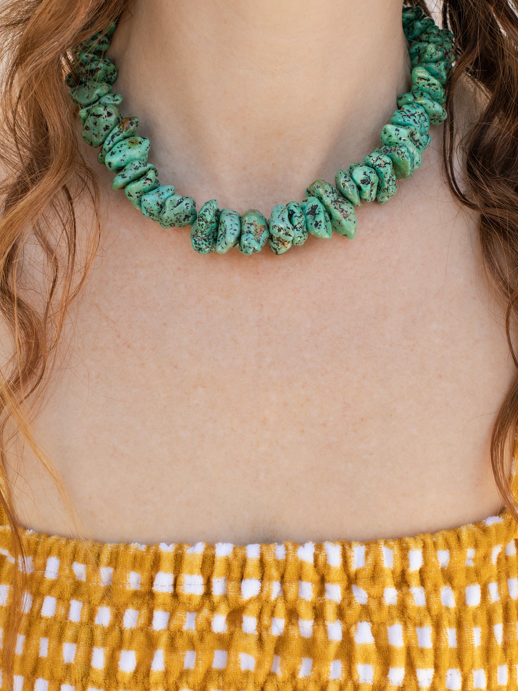 One-of-a-kind natural Turquoise stone designer bracelet with sterling silver hardware, designed & handmade in California. 