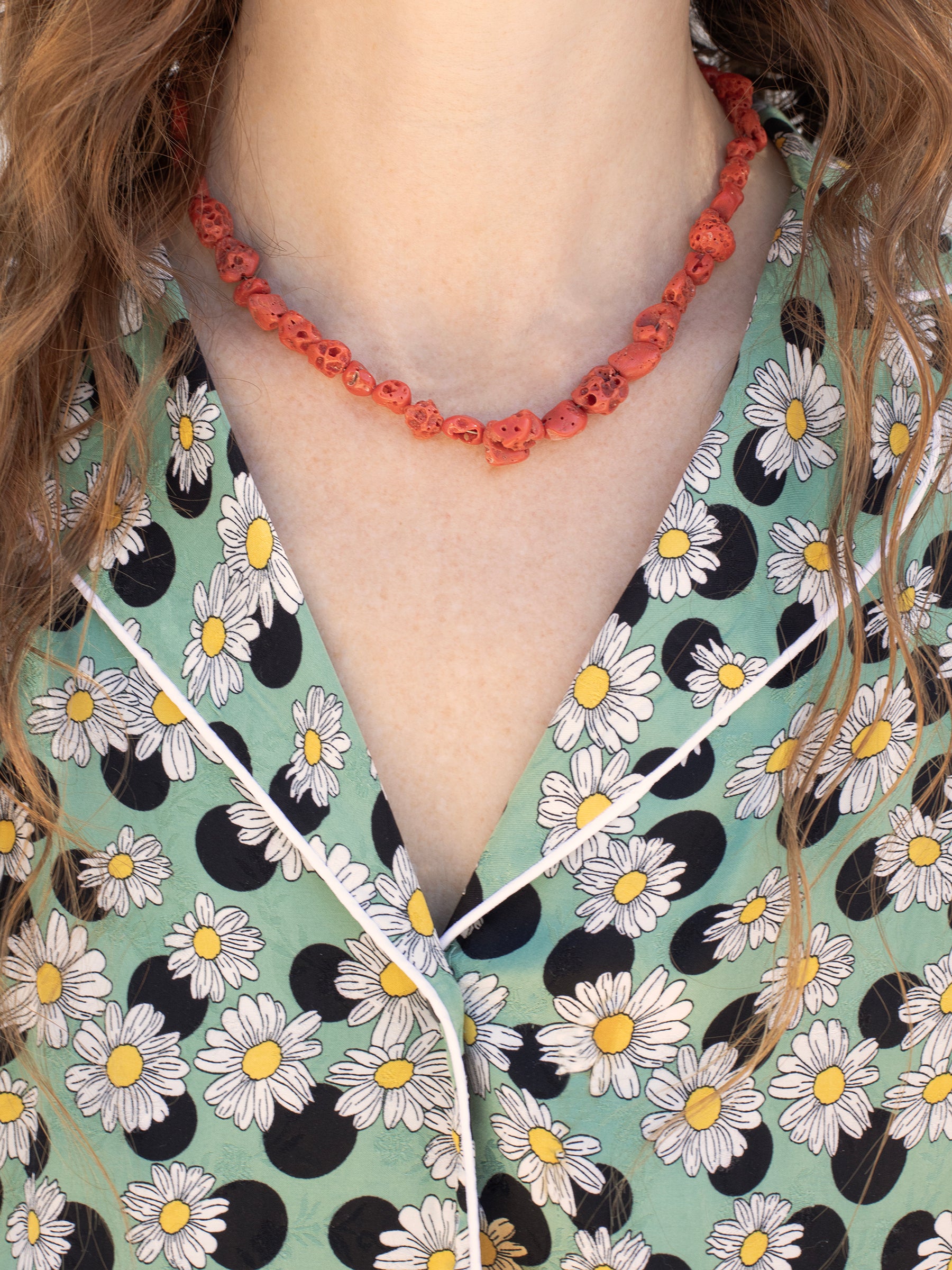 One-of-a-kind natural stone designer bracelet with sterling silver hardware, designed & handmade in California. Stones are Antique Mediterranean Red Coral.