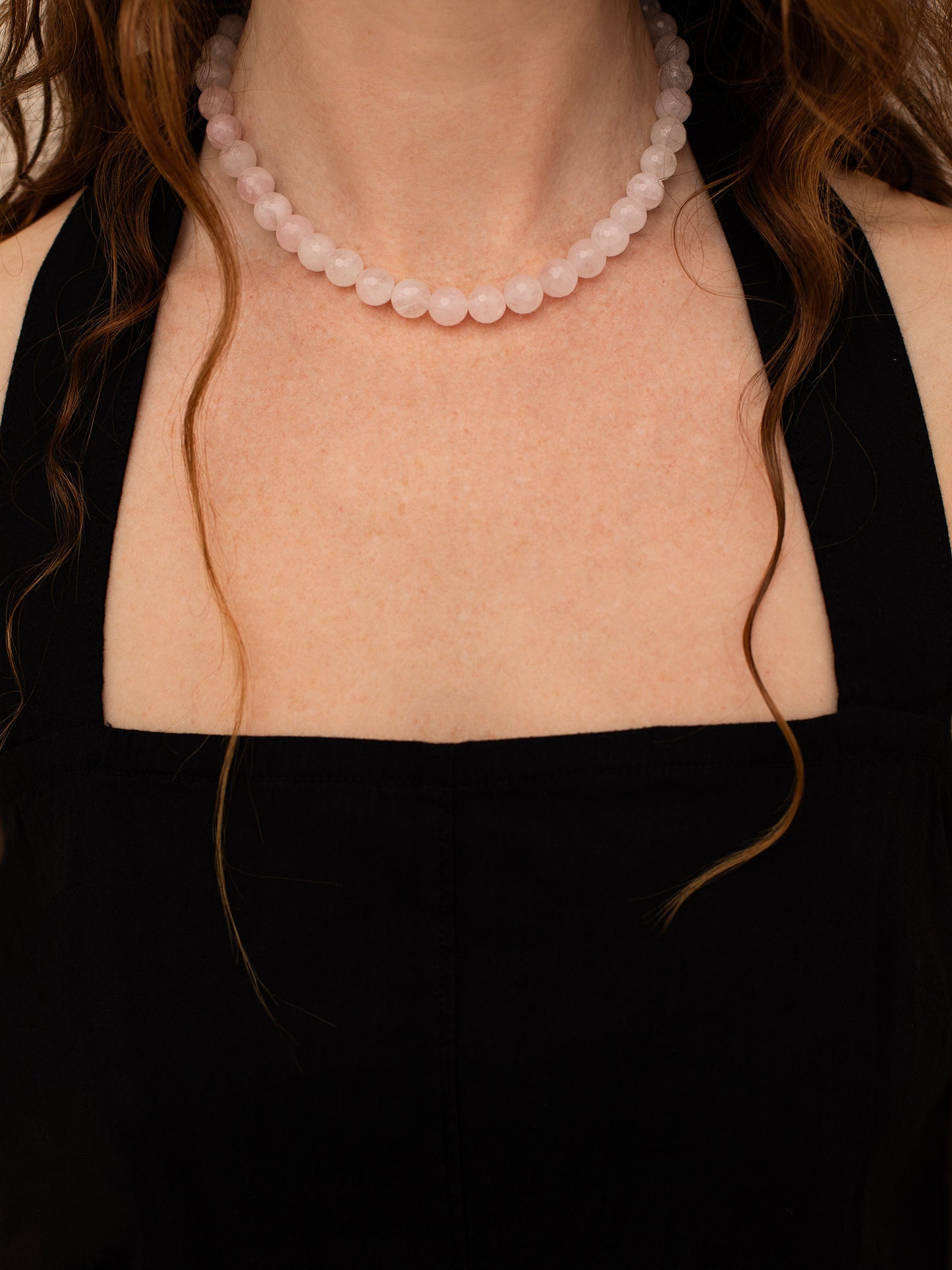 One-of-a-kind natural Rose Quartz crystal designer bracelet with sterling silver hardware, designed & handmade in California. 