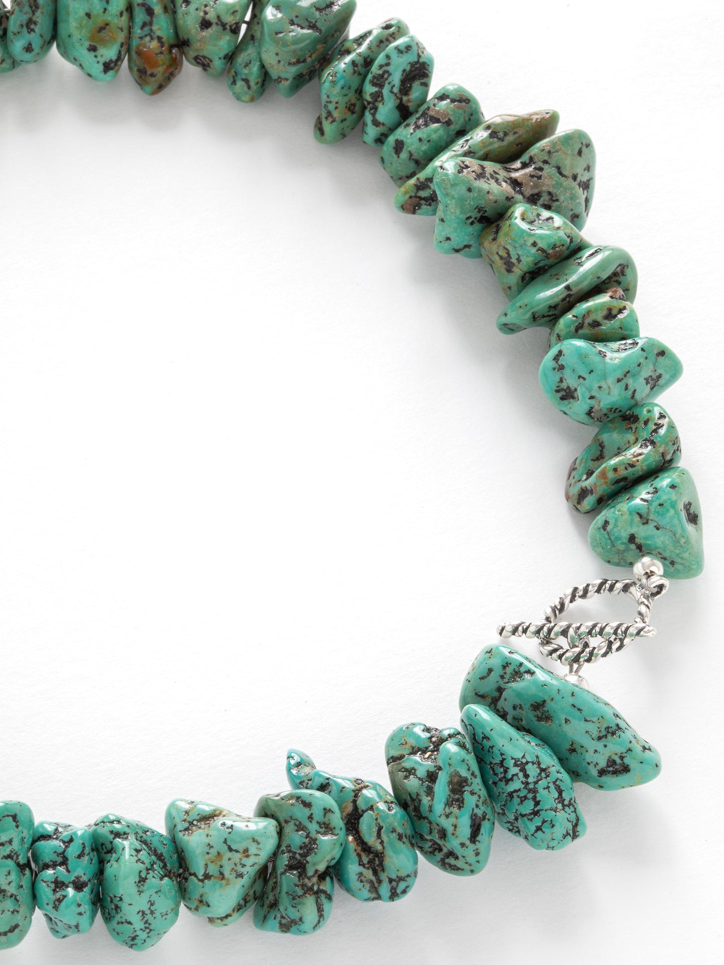 One-of-a-kind natural Turquoise stone designer bracelet with sterling silver hardware, designed & handmade in California. 