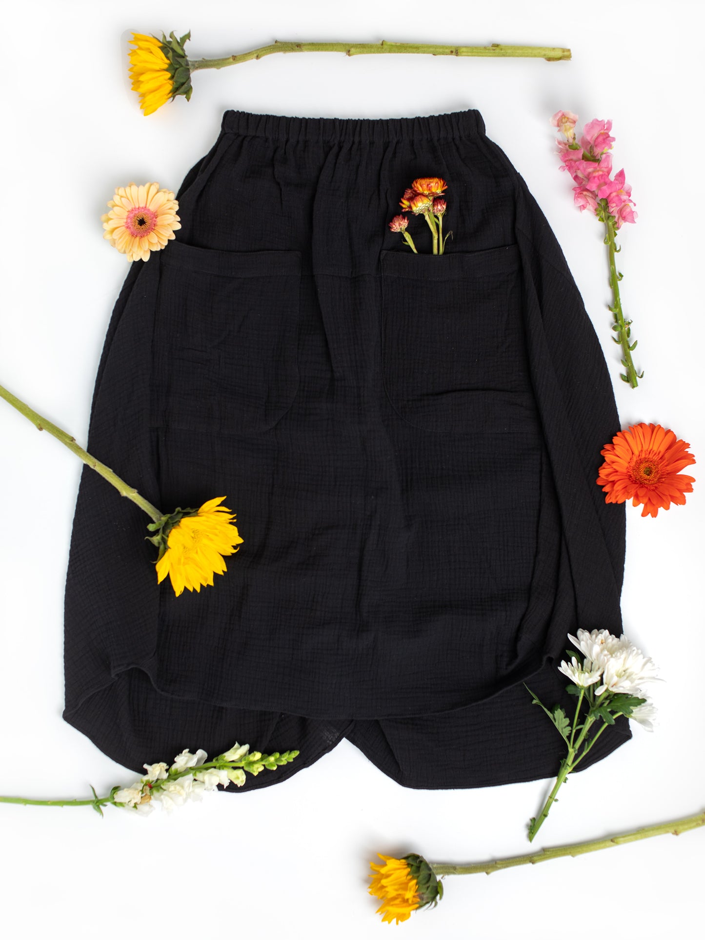 Women's Fashion: Fun Skirt in Sustainable Organic Cotton XS-XL, Swingy with a mini train in the back for that Vintage Divine Goddess Natural Mermaid vibe, wear for Fun Times at the beach, in the woods, at brunch, on vacation, for travel, events, weddings... because it just looks good on everyone!