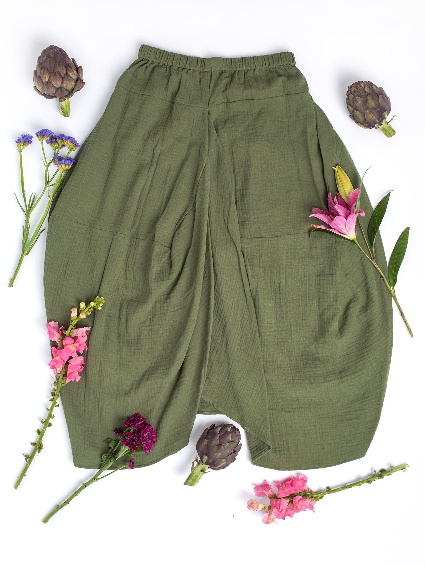 Women's Fashion: Fun Skirt in Sustainable Organic Cotton XS-XL, Swingy with a mini train in the back for that Vintage Divine Goddess Natural Mermaid vibe, wear for Fun Times at the beach, in the woods, at brunch, on vacation, for travel, events, weddings... because it just looks good on everyone!