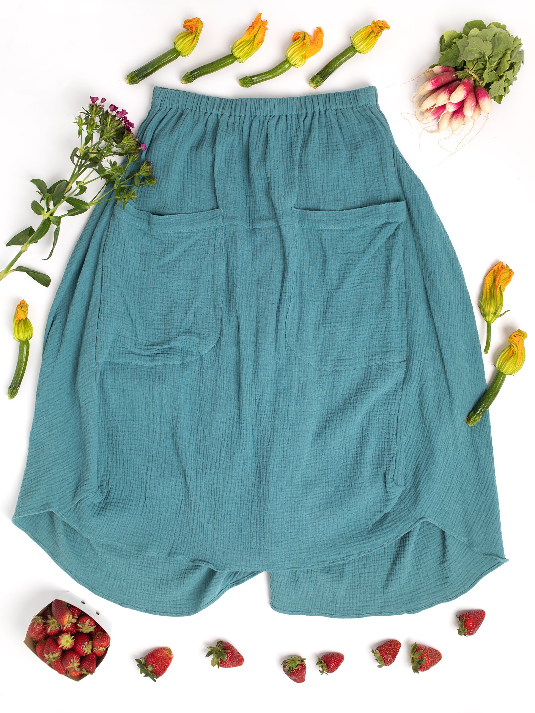 Women's Fashion: Fun Skirt in Sustainable Organic Cotton XS-XL, Swingy with a mini train in the back for that Vintage Divine Goddess Natural Mermaid vibe, wear for Fun Times at the beach, in the woods, at brunch, on vacation, for travel, events, weddings... because it just looks good on everyone!