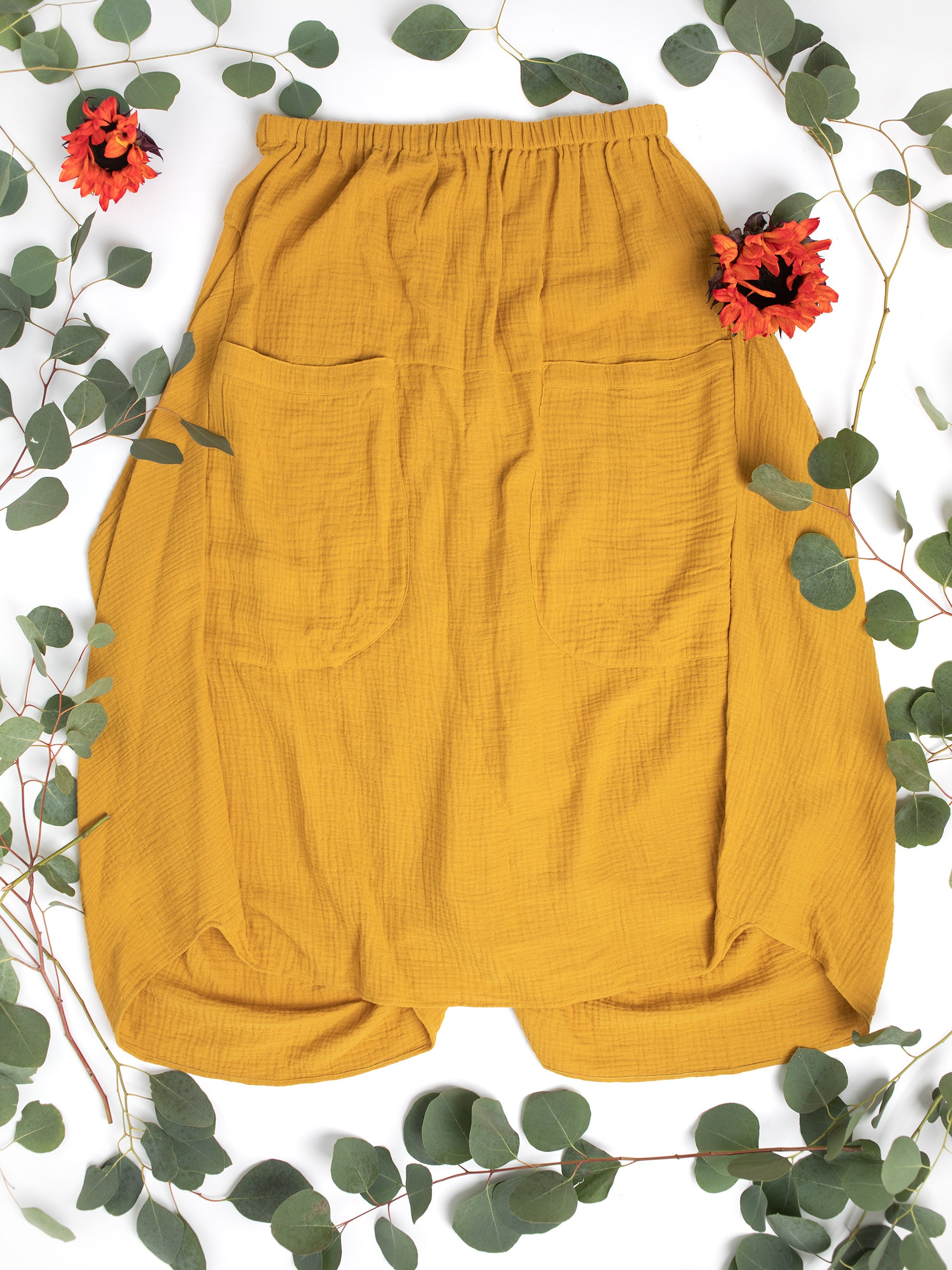 Women's Fashion: Fun Skirt in Sustainable Organic Cotton XS-XL, Swingy with a mini train in the back for that Vintage Divine Goddess Natural Mermaid vibe, wear for Fun Times at the beach, in the woods, at brunch, on vacation, for travel, events, weddings... because it just looks good on everyone!