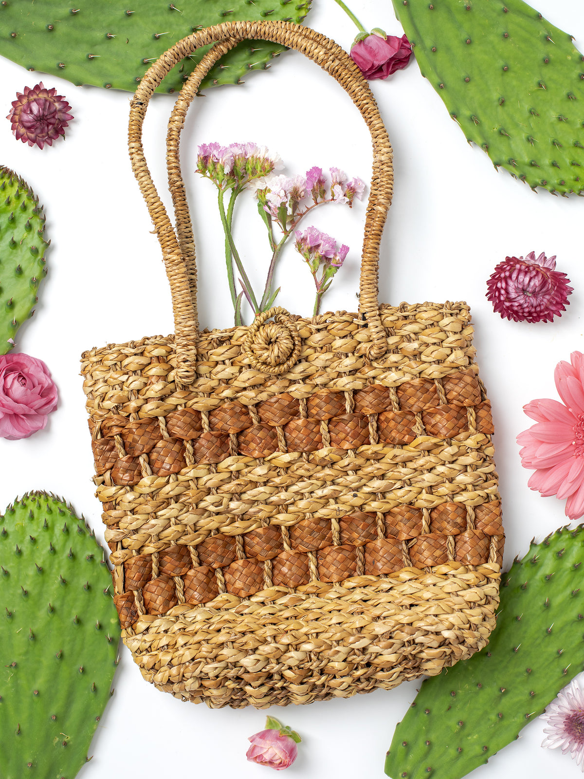 Vintage Raffia Straw Mini Handbag (1970s-80s)