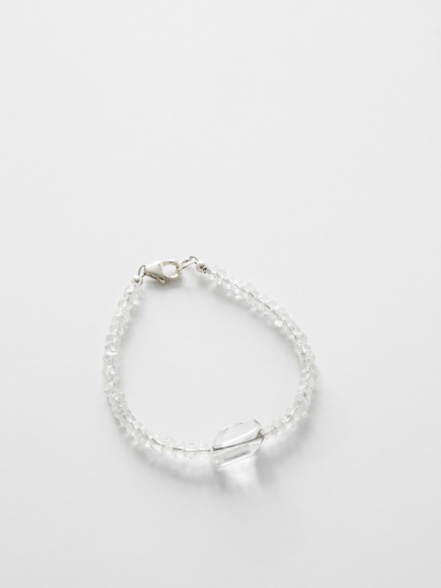 One-of-a-kind natural Quartz crystal designer bracelet with sterling silver hardware, designed & handmade in California.