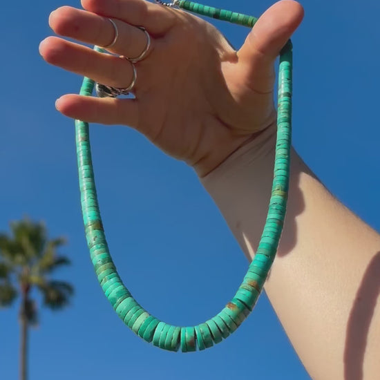 One-of-a-kind natural Turquoise stone designer bracelet with sterling silver hardware, designed & handmade in California. 