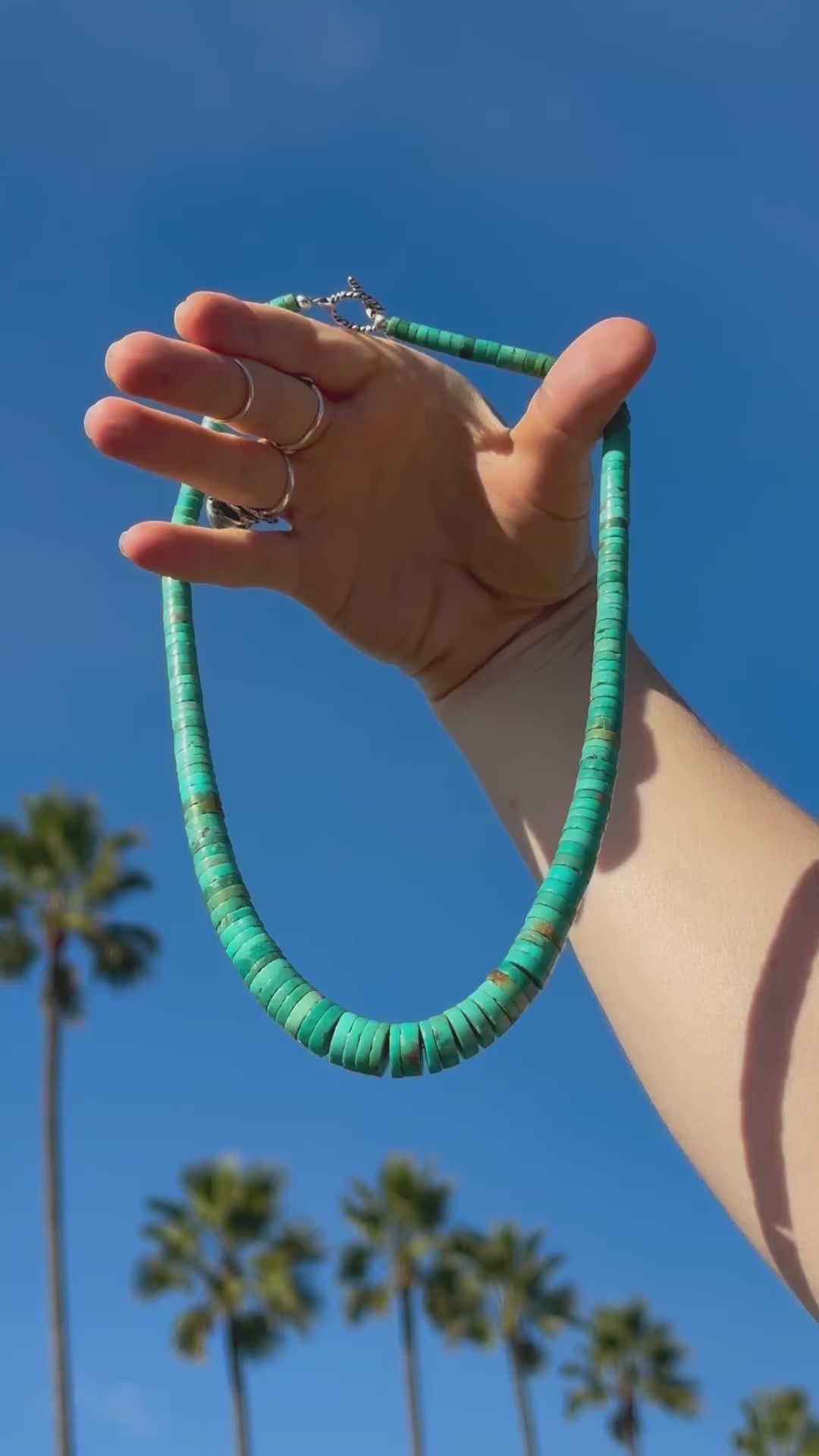 One-of-a-kind natural Turquoise stone designer bracelet with sterling silver hardware, designed & handmade in California. 